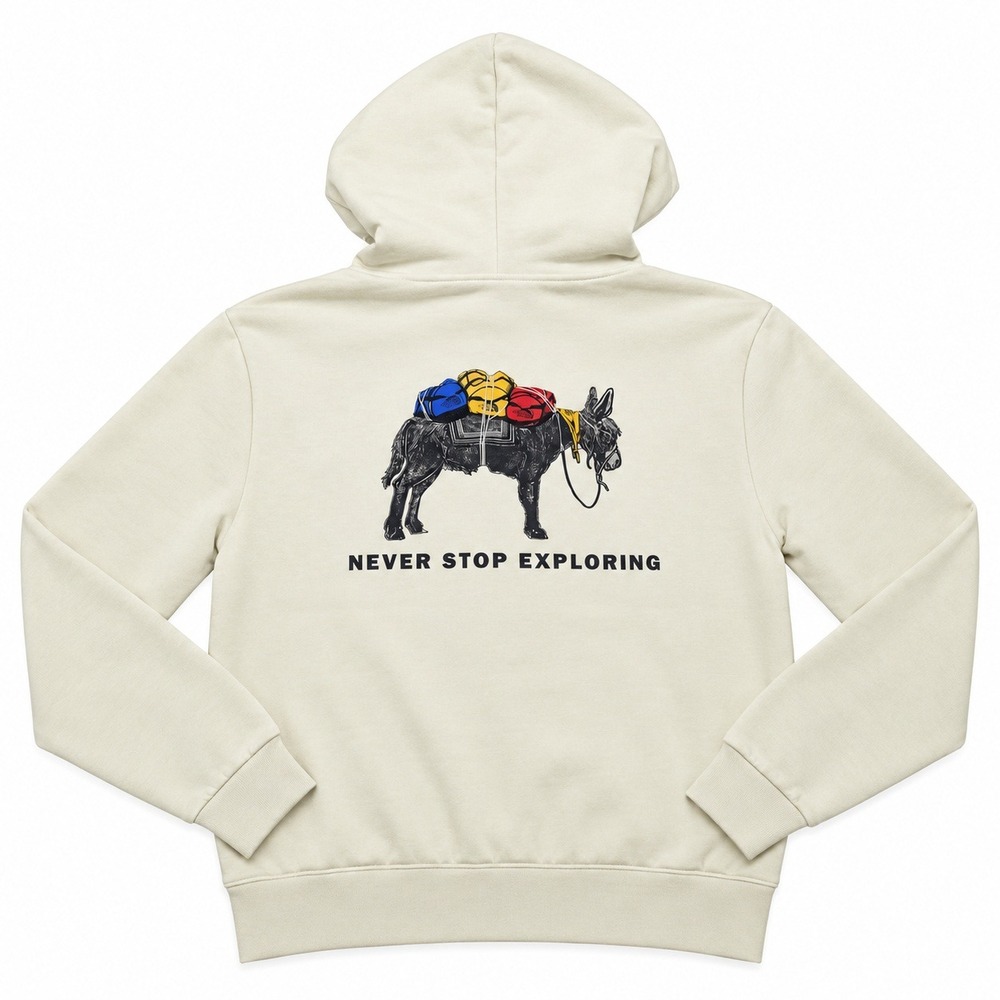 The North Face Evo Pack Mens Hoodie Medium White Dune Graphic Exploring